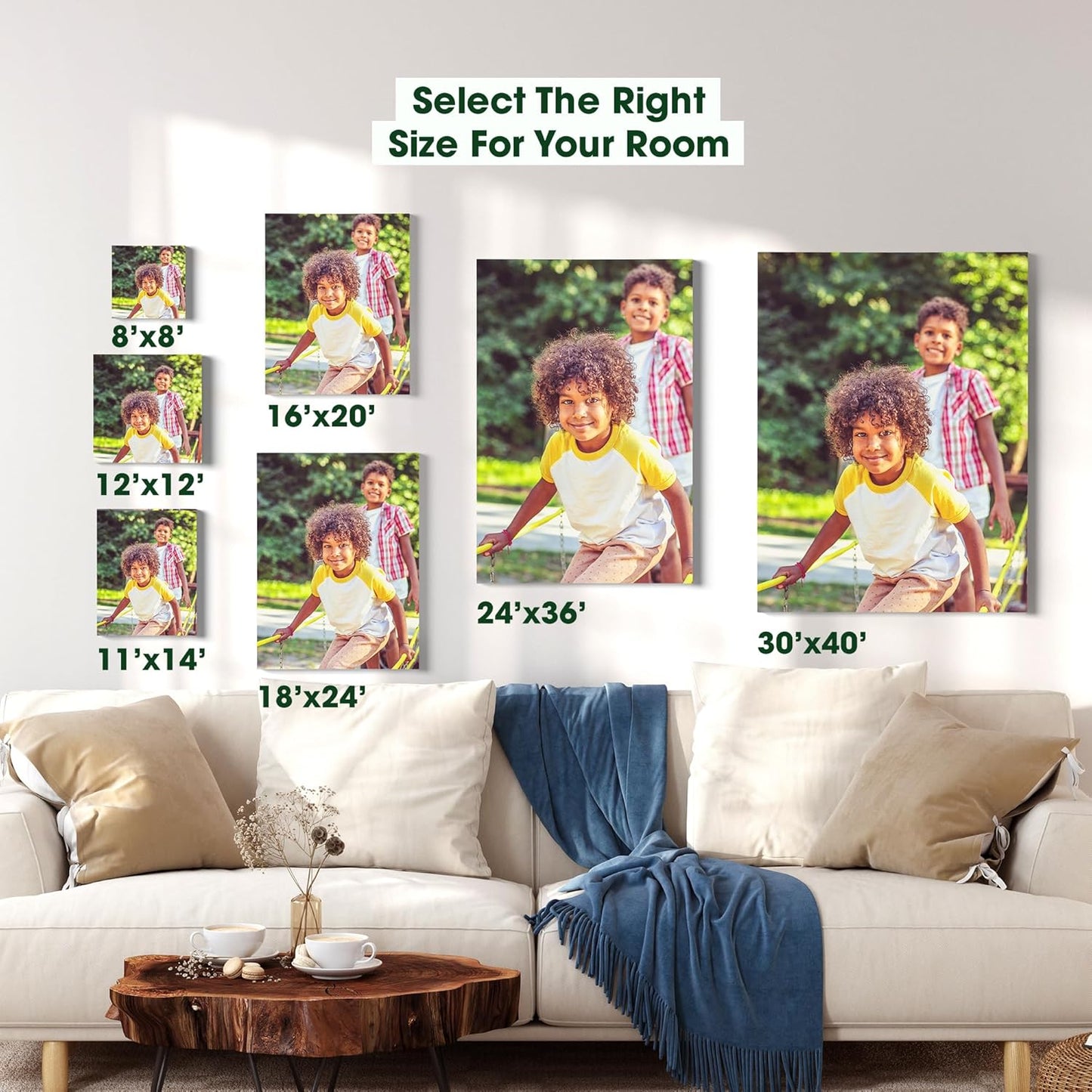 BuildASign Custom Canvas Prints with Your Photos – Personalized Picture To Canvas Wall Art, Perfect for Home Decor, Gifts & Keepsakes, Ready to Hang (8" L x 8" W x .75”D, Metallic Silver)
