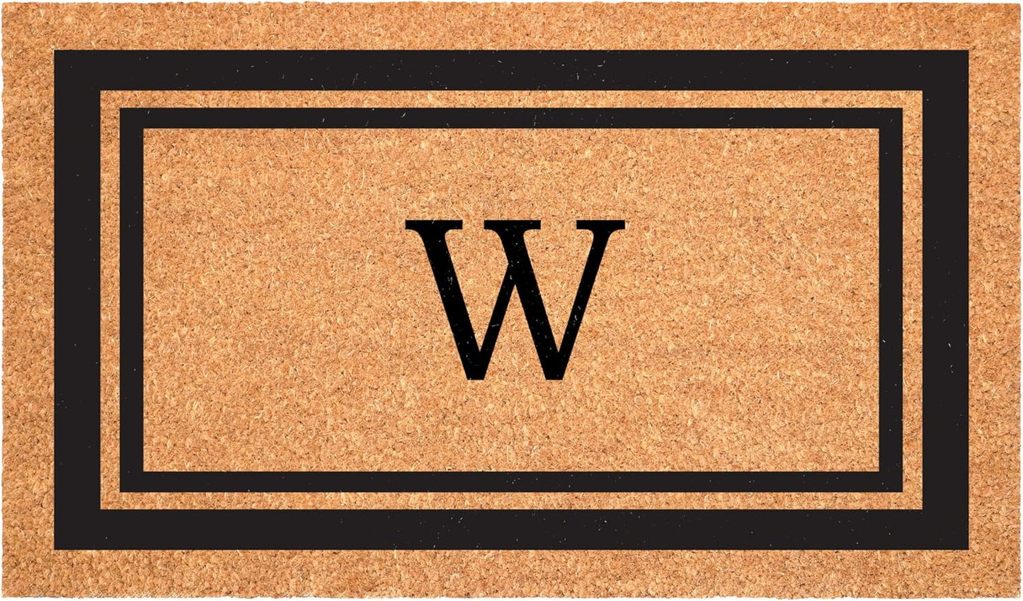 Calloway Mills 152962448 Black Border 24" x 48" Monogram Doormat (Letter W)