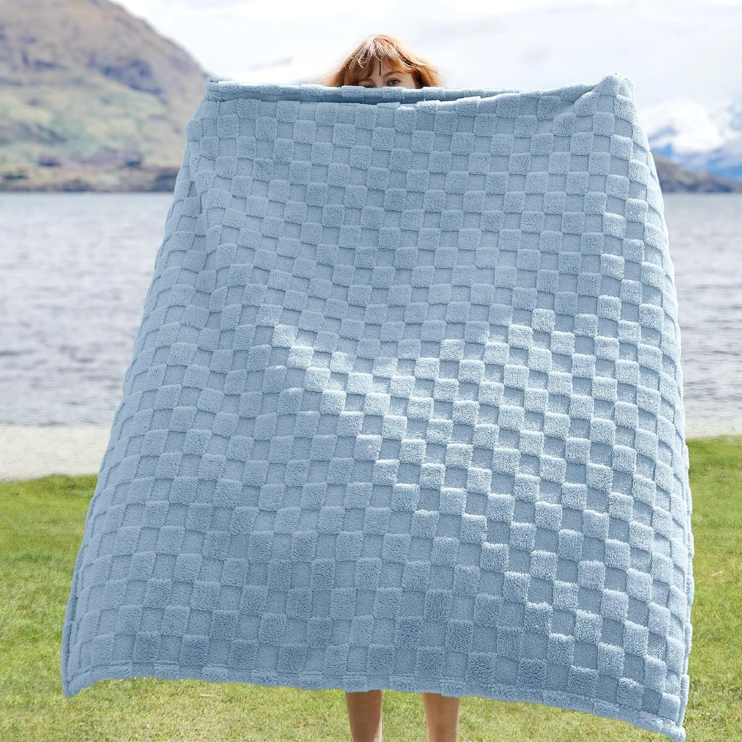 Bedsure GentleSoft Light Blue Throw Blanket for Couch - Super Soft Cozy Blankets Gifts for Women Men Girls, Cute Small Fleece Throws for Bedroom Home Decor, 50x70 Inches