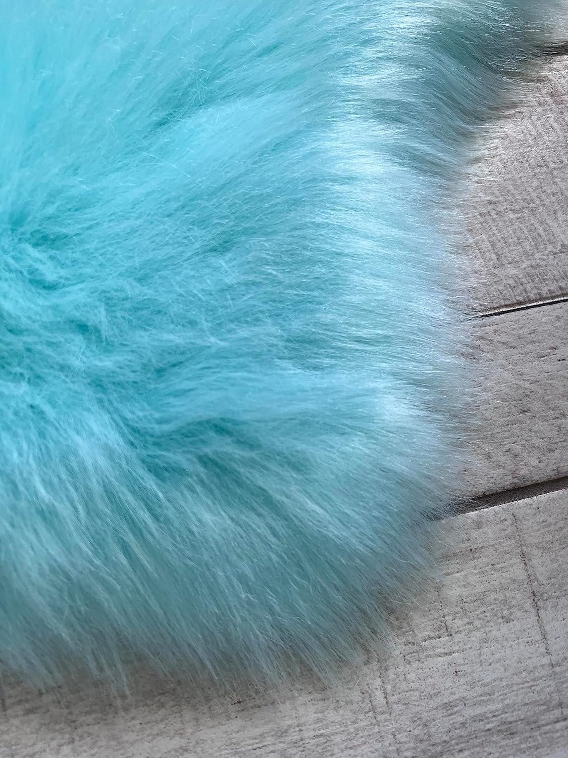 LAMBZY Faux Sheepskin Super Soft Hypoallergenic Free Shape Silky Shag Rug, Luxury Shaggy Plush Carpet for Bedrooms Living Kids Room Sofa Rugs (Blue, Decto 10 Pelts 6'x10')