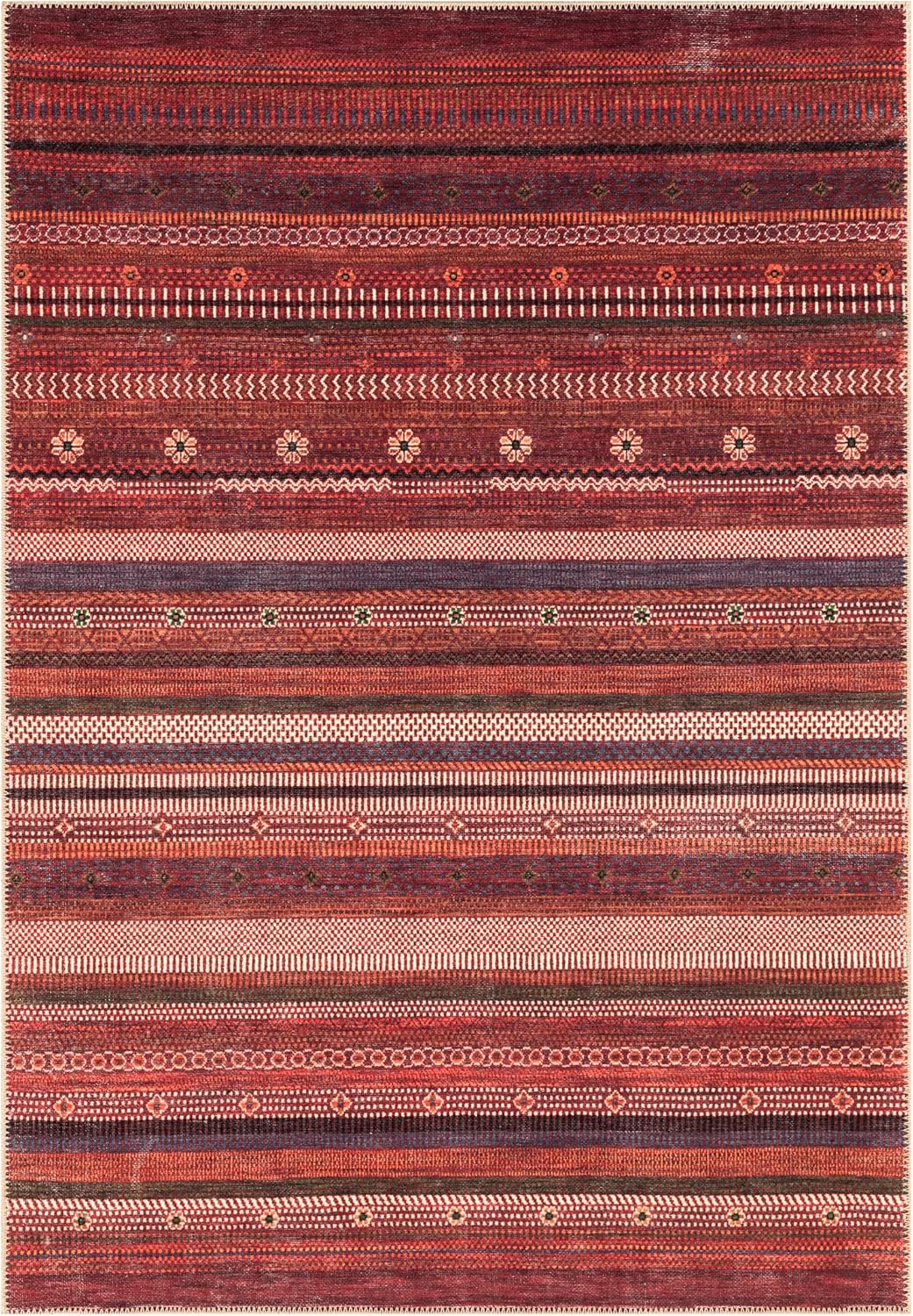 Keen Home Design 10x14 Rug - Machine Washable Area Rug with Non-Slip Backing, Ideal for Living Room, Dining Room, Bedroom - Vintage, Easy Clean, Durable, Low Pile Rug - (9'7" x 14')