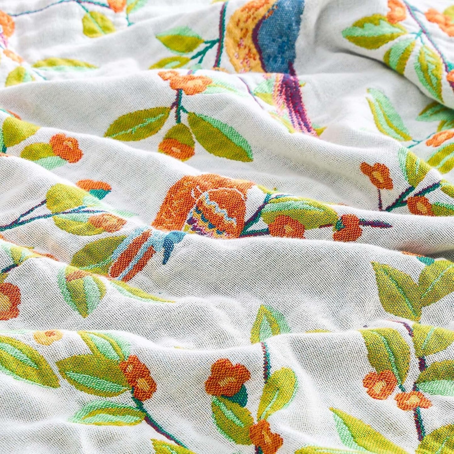 Boho Throw Blanket for Bed, 100% Cotton Soft Rustic Quilt Fall Blanket, 90"x98" Floral Printed Farmhouse Decor Bed Blankets, All Season Rustic Reversible Bohemian Throw Quilt