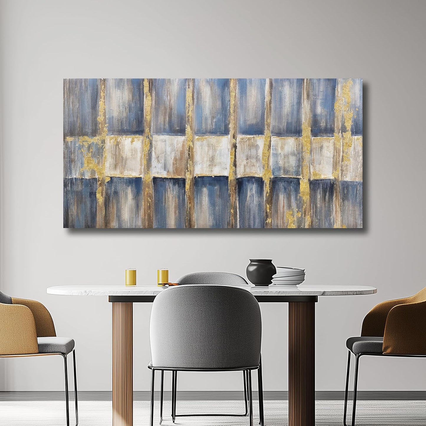 Belmrxne Large Abstract Canvas Wall Art White and Gold Wall Decor Personalized Canvas Painting Minimalist Artwork for Living Room Bedroom Dining Room Office Home Decor 30x60inch
