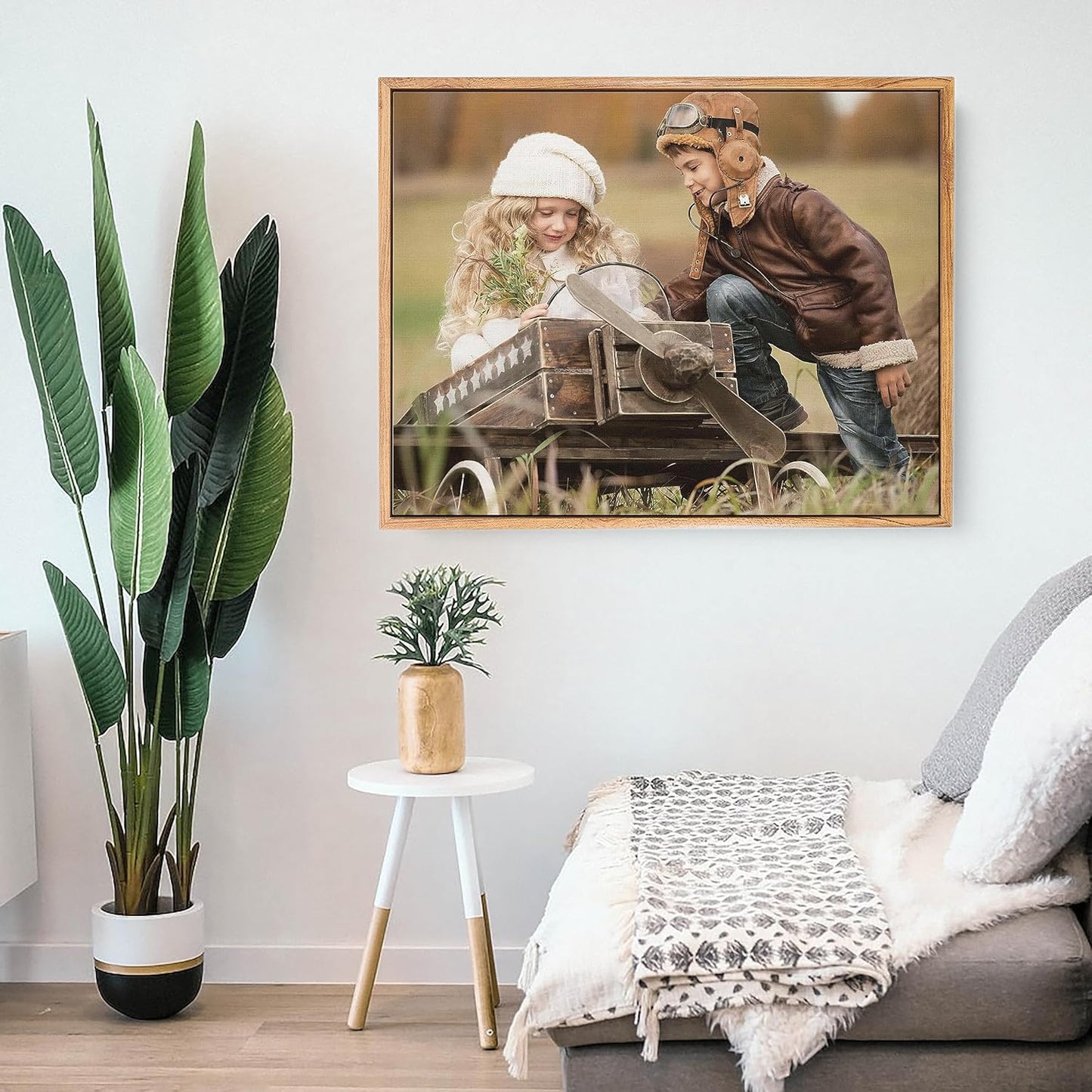Personalized Custom Canvas Prints: Photo On Canvas (Light Brown, 24X24) Transform Your Photos into Stunning Framed Wall Art Digitally Printed Photo To Canvas Ideal for Home Decor, Gifts Keepsakes.