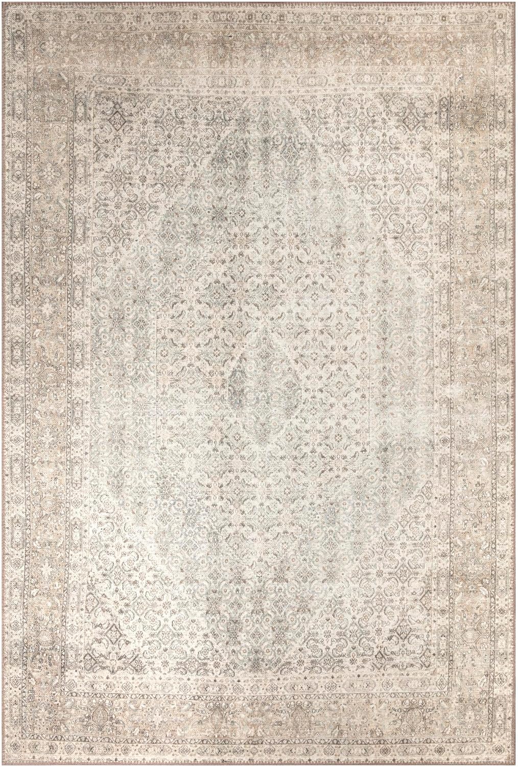 Keen Home Design 10x14 Rug - Machine Washable Area Rug with Non-Slip Backing, Ideal for Living Room, Dining Room, Bedroom - Vintage, Easy Clean, Durable, Low Pile Rug - (9'7" x 14')