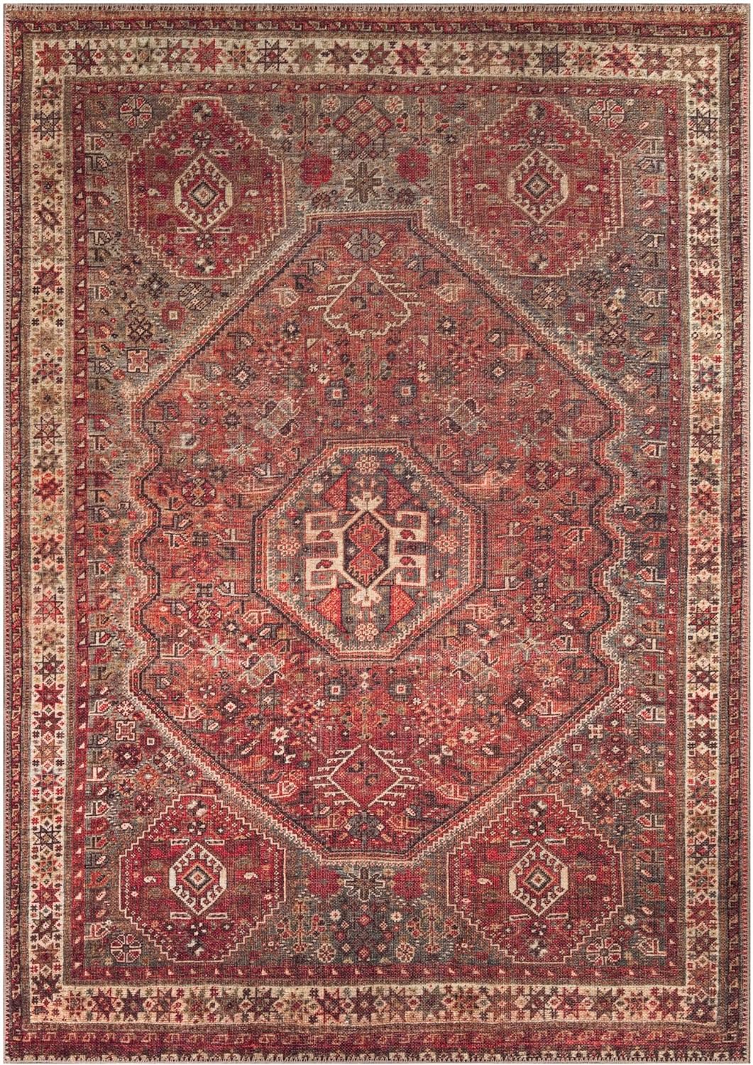 Keen Home Design 3x5 Rug - Machine Washable Entry Rug with Non-Slip Backing, Ideal for Enteryway, Kitchen, Bathroom, Laundry Room - Vintage, Easy Clean, Durable, Low Pile Rug - (3' x 5')