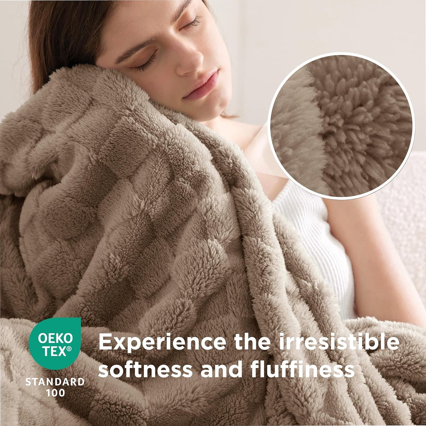 Bedsure GentleSoft Light Taupe Twin XL Blanket for Bed - Super Soft Cozy Fleece Blankets for Women, Cute Throws for Girls, Dorm Room Essentials for Girls Teens Back to School, 66x90 Inches