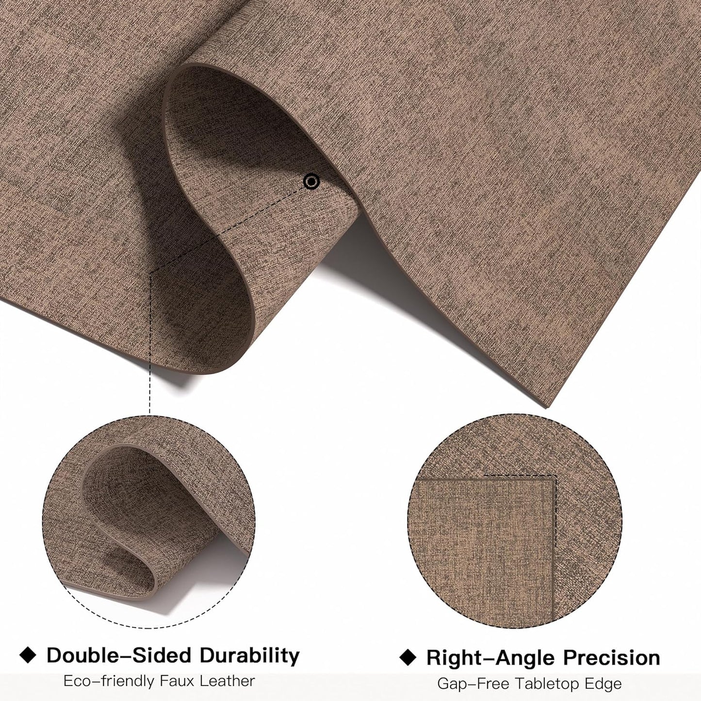 DOLOPL Placemats Set of 12, Reversible Wipeable & Heat Resistant Place Mats, Modern Faux Leather Table Mats for Kitchen, Neutral Waterproof Tablemats for Dining Table Decor, Wedding, Party(Brown)