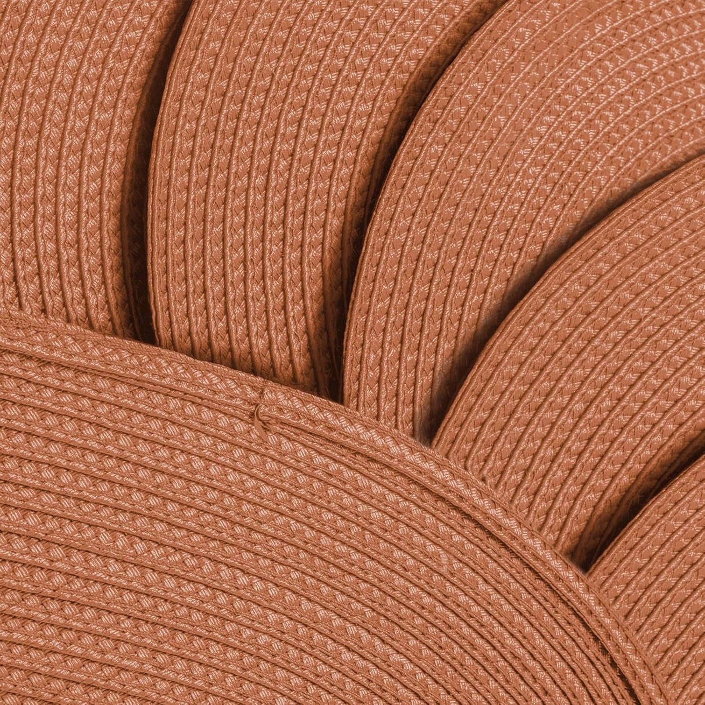 AHHFSMEI Placemats Set of 4 for Dining Table Washable Woven Vinyl Non-Slip 18x12 inches Placemat Heat-Resistant Durable Table Mats for Dining Table Easy to Clean (Burnt Orange 4)