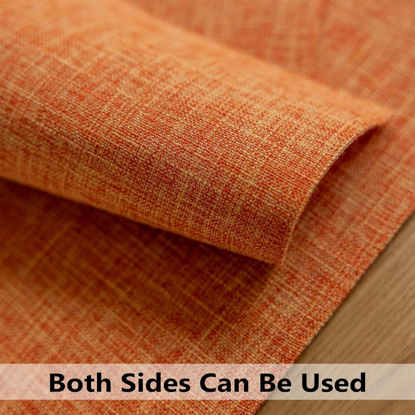 Demetex Orange Fall Placemats Set of 8 Linen Textured Fabric Place Mats Rectangle Cloth Table Mats for Thanksgiving Home Office Table Decor, 13x19 inch, Orange