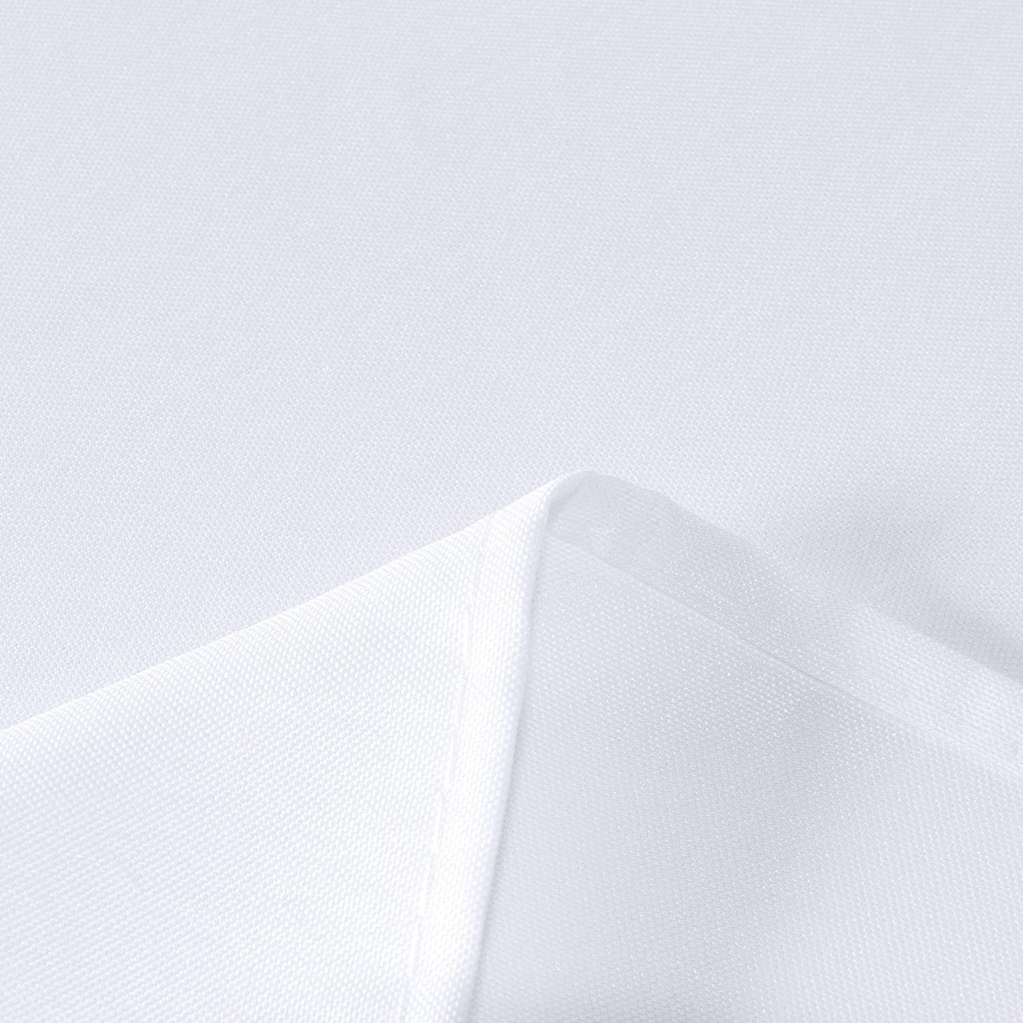 sancua Rectangle Tablecloth - 54 x 108 Inch - Stain and Wrinkle Resistant Washable Polyester Table Cloth, Decorative Fabric Table Cover for Dining Tables, Buffet Parties and Camping, White