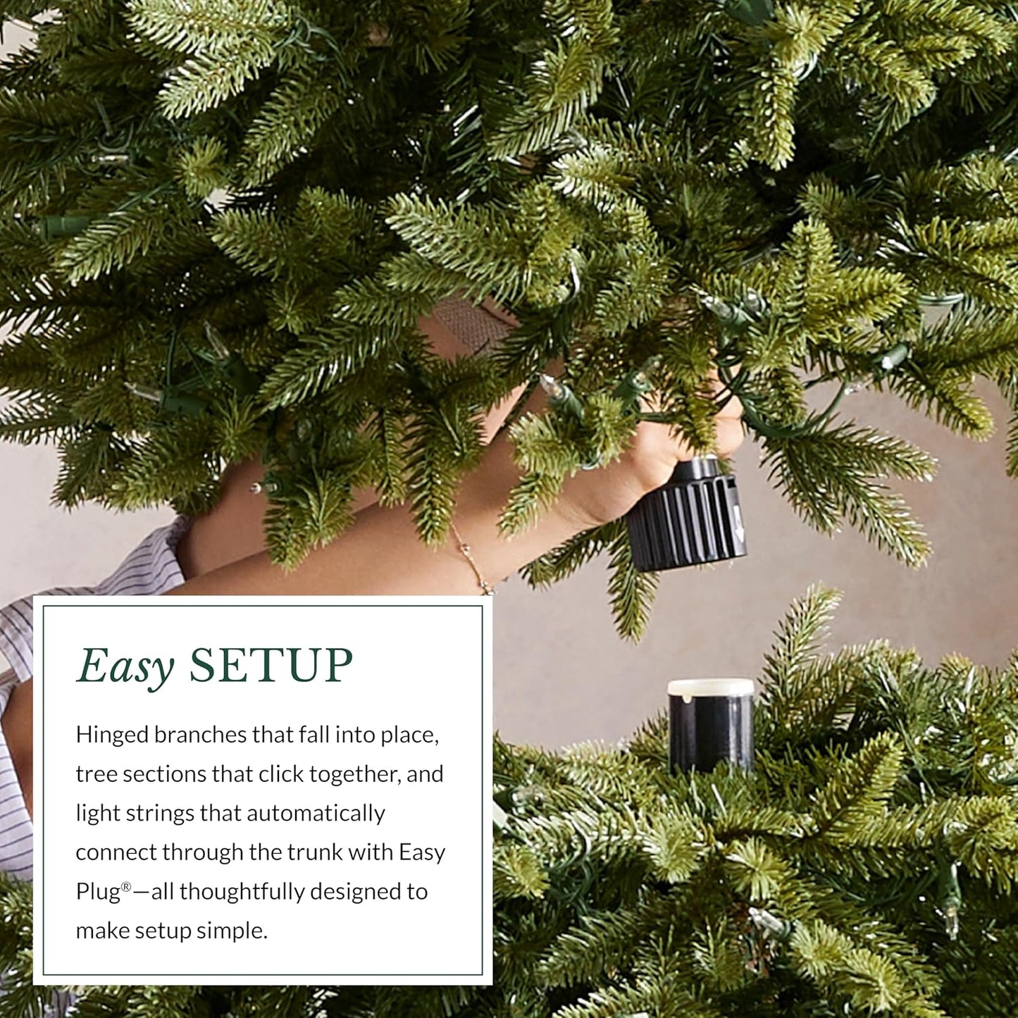Balsam Hill 5.5 ft Pre-Lit Classic Blue Spruce - Artificial Christmas Tree with 400 LED Clear Lights, Easy Plug Technology, Premium Stand & Storage Bag for Indoor Holiday Decorating