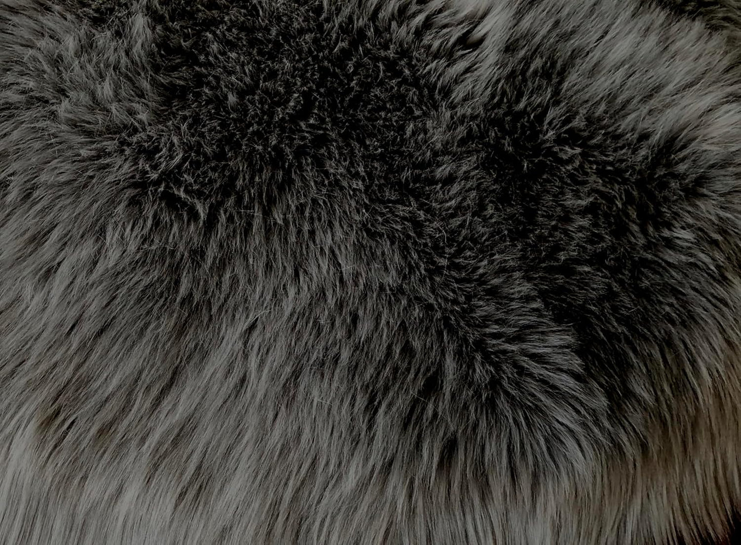 LAMBZY Faux Sheepskin Super Soft Hypoallergenic Free Shape Silky Shag Rug, Luxury Shaggy Plush Carpet for Bedrooms Living Kids Room Sofa Rugs (Dark Grey, Sexto 6 Pelts 6'x6')