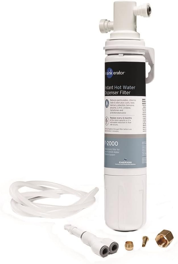 InSinkErator HOT250 Instant Hot and Cold Water Dispenser System & F-2000S Premium Under Sink Water Filtration System for Instant Hot and Cold Water Dispenser System
