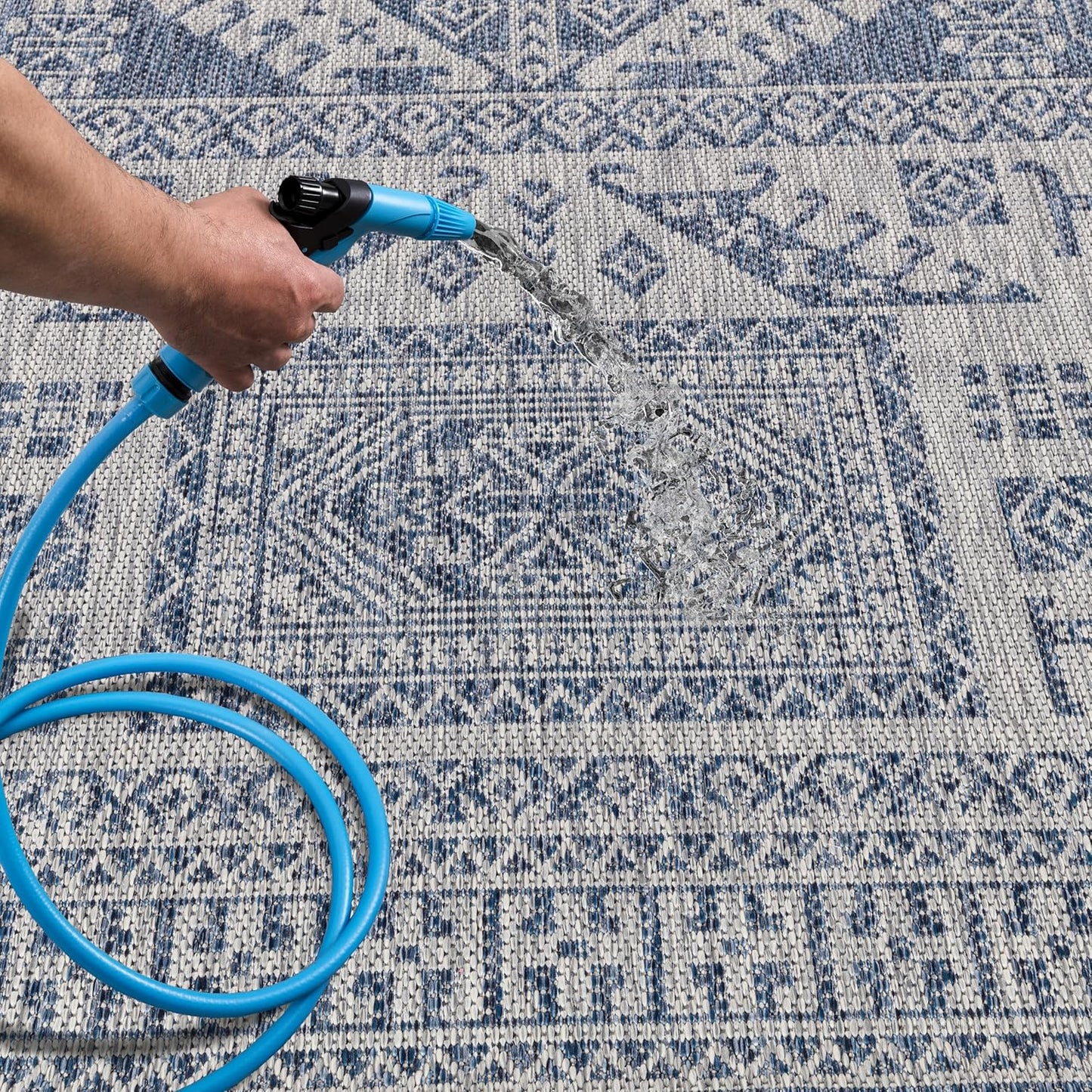 Keen Home Design Terrace Outdoor Area Rug - 6x9 Washable Indoor/Outdoor Rug for Patio, Kitchen, Balcony, Beach, Garden, Deck and Porch, Size: 6'x8'10"