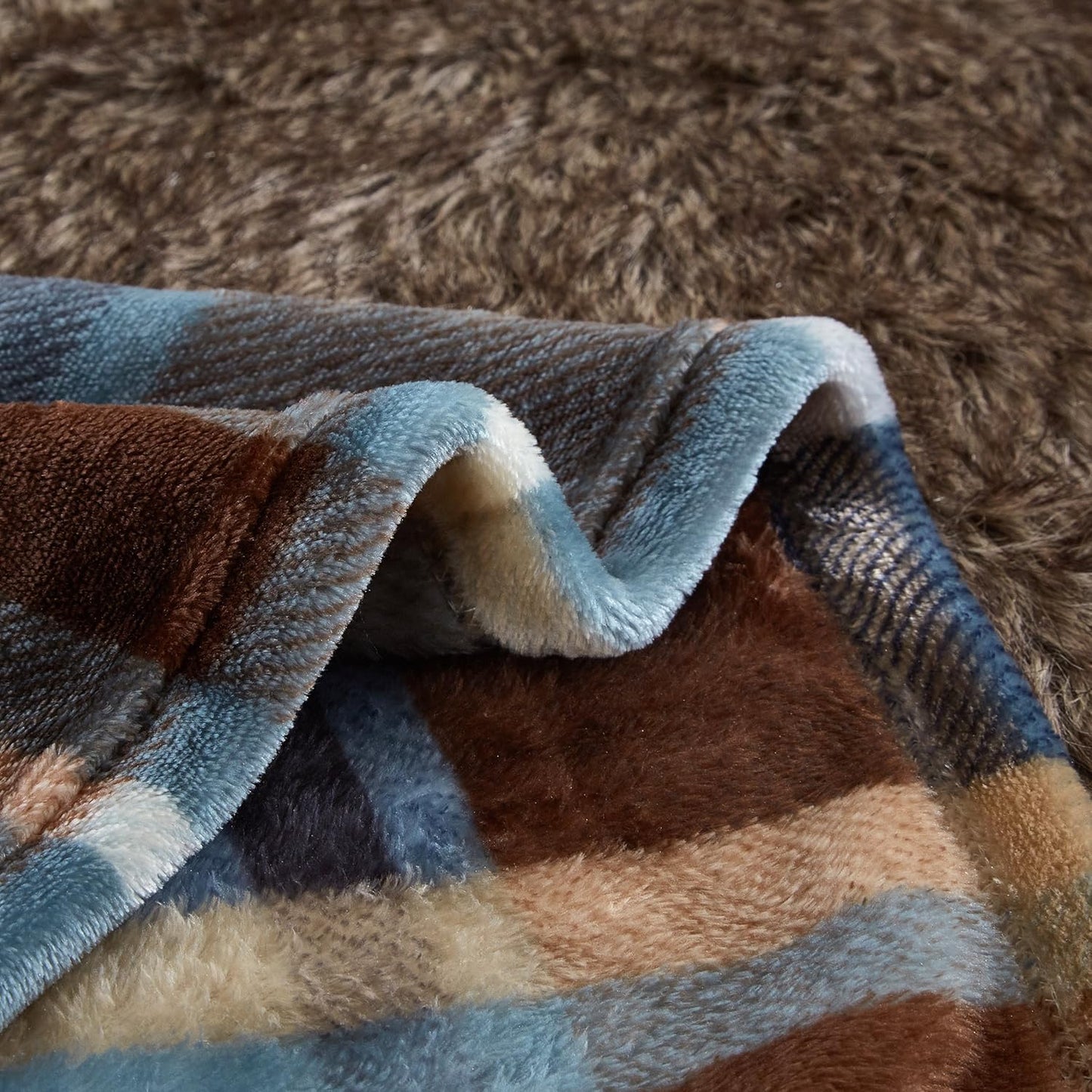 MERRYLIFE Throw Blanket Plaid Sherpa | Ultra-Plush Soft Colorful Oversized | Decorative Couch Travel Blanket | King Size(90" 102", Greenland)